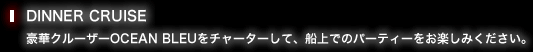 オセアンブルー、ディナークルーズのご案内